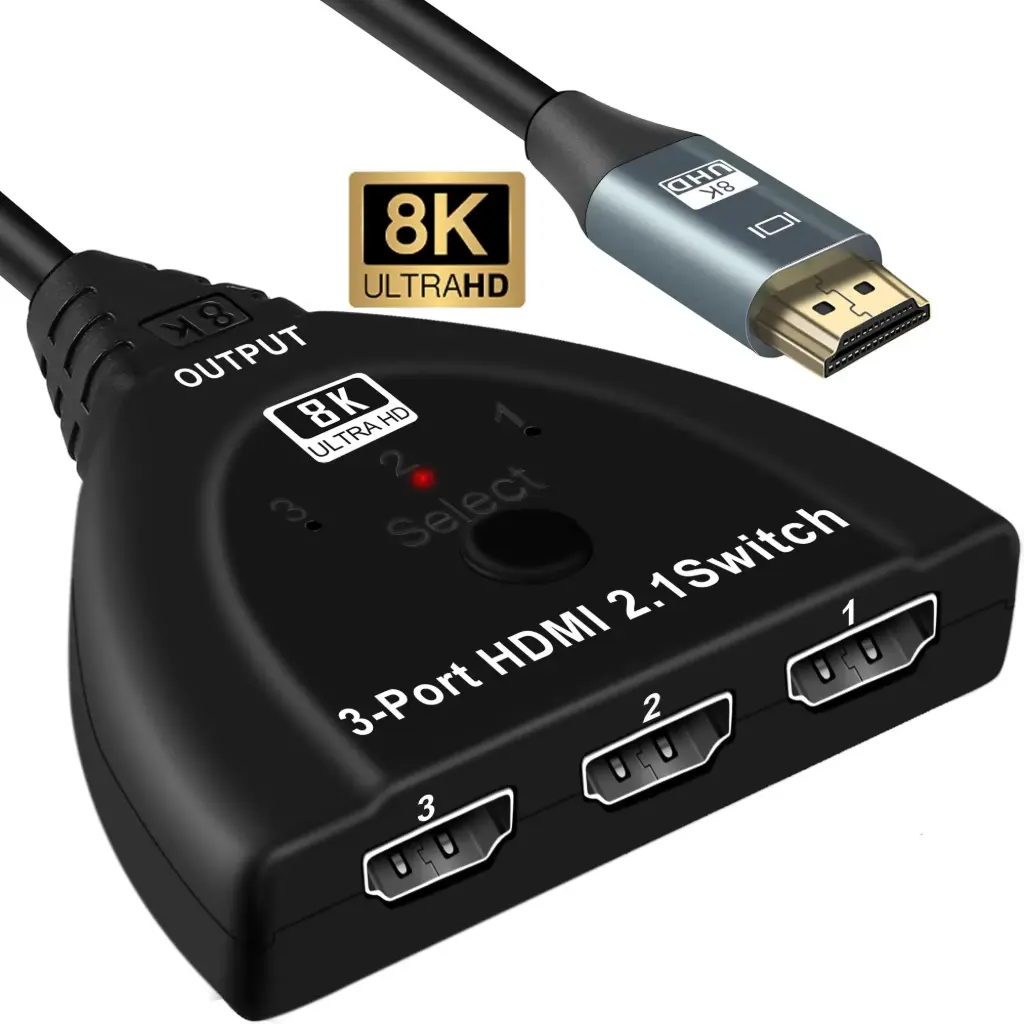 SWITCH HDMI - 3 PUERTOS 8K 60Hz / 4K 120Hz (CAJA)