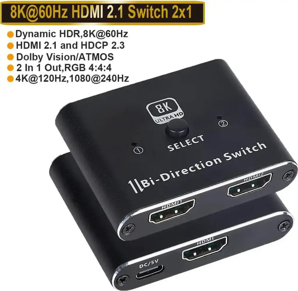 SWITCH HDMI BI-DIRECCIONAL - 2 PUERTOS 8K