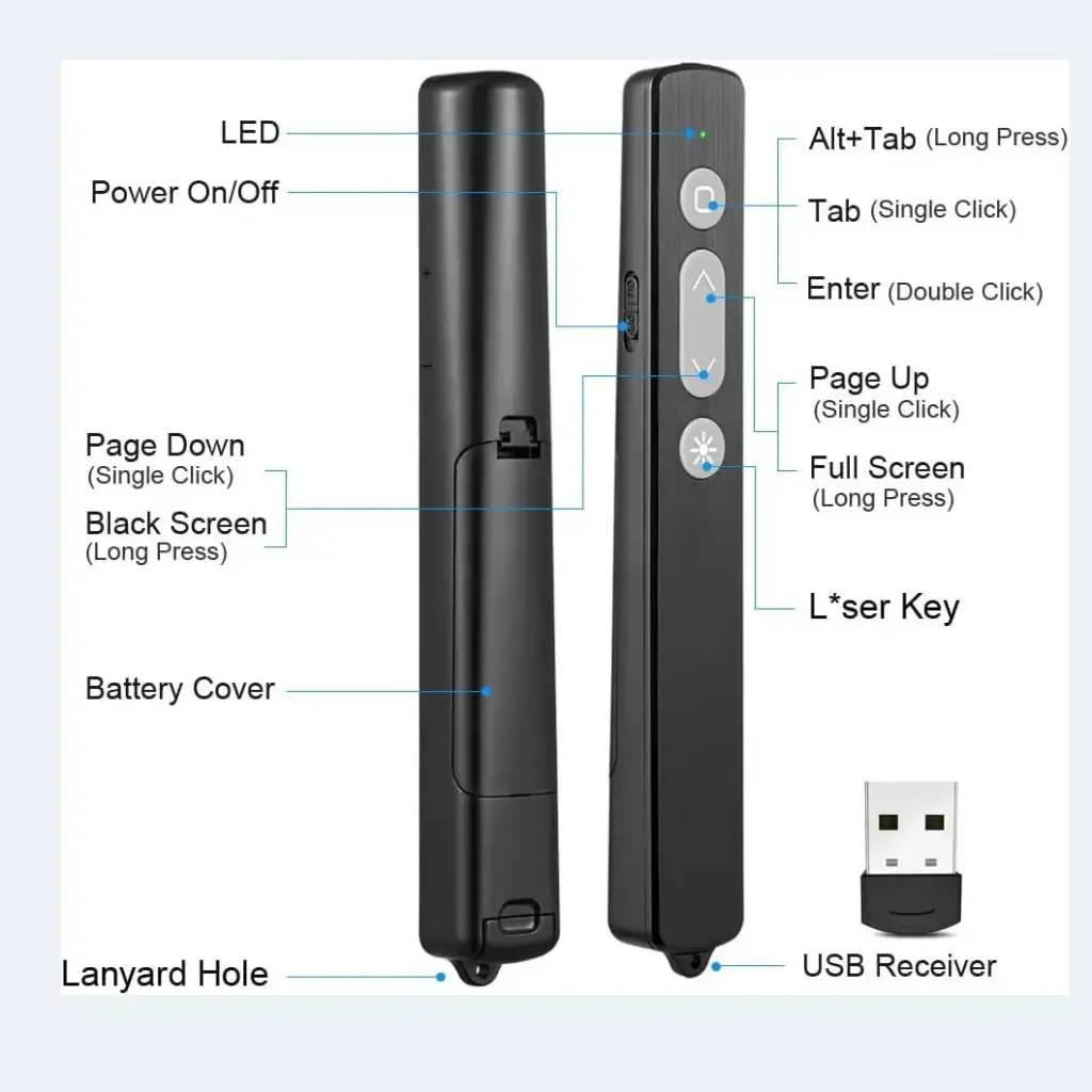 WIRELESS PRESENTER PUNTERO LASER ELECTRICO K200-A