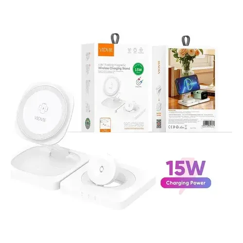 VIDVIE WIRELESS CHARGING STAND 4 IN 1 FODING MAGNASTIC WLC1425