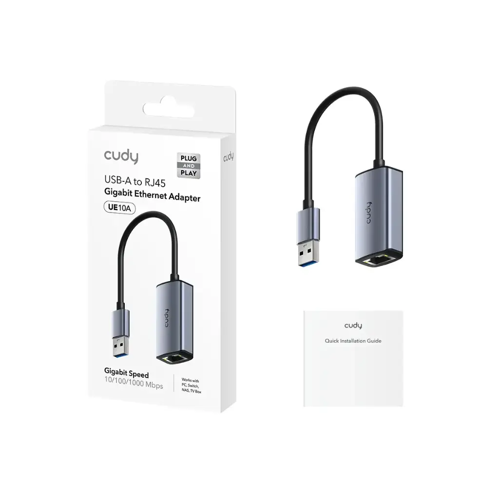 CUDY UE10A USB-A TO RJ45 GIGABIT ETHERNET ADAPTER