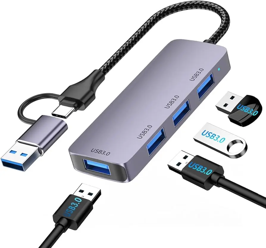 ADAPTADOR TYPE-C & USB 3.0 TO HUB 4 IN 1 USB 4 PORT HUB