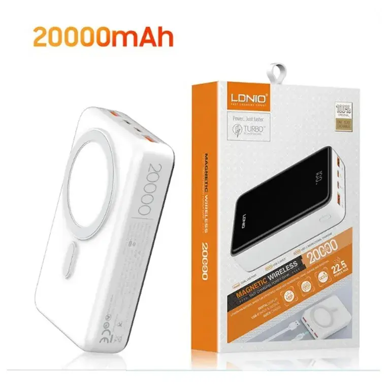 LDNIO POWER BANK MAGNETIC PQ18 WIRELESS 20.000MAH
