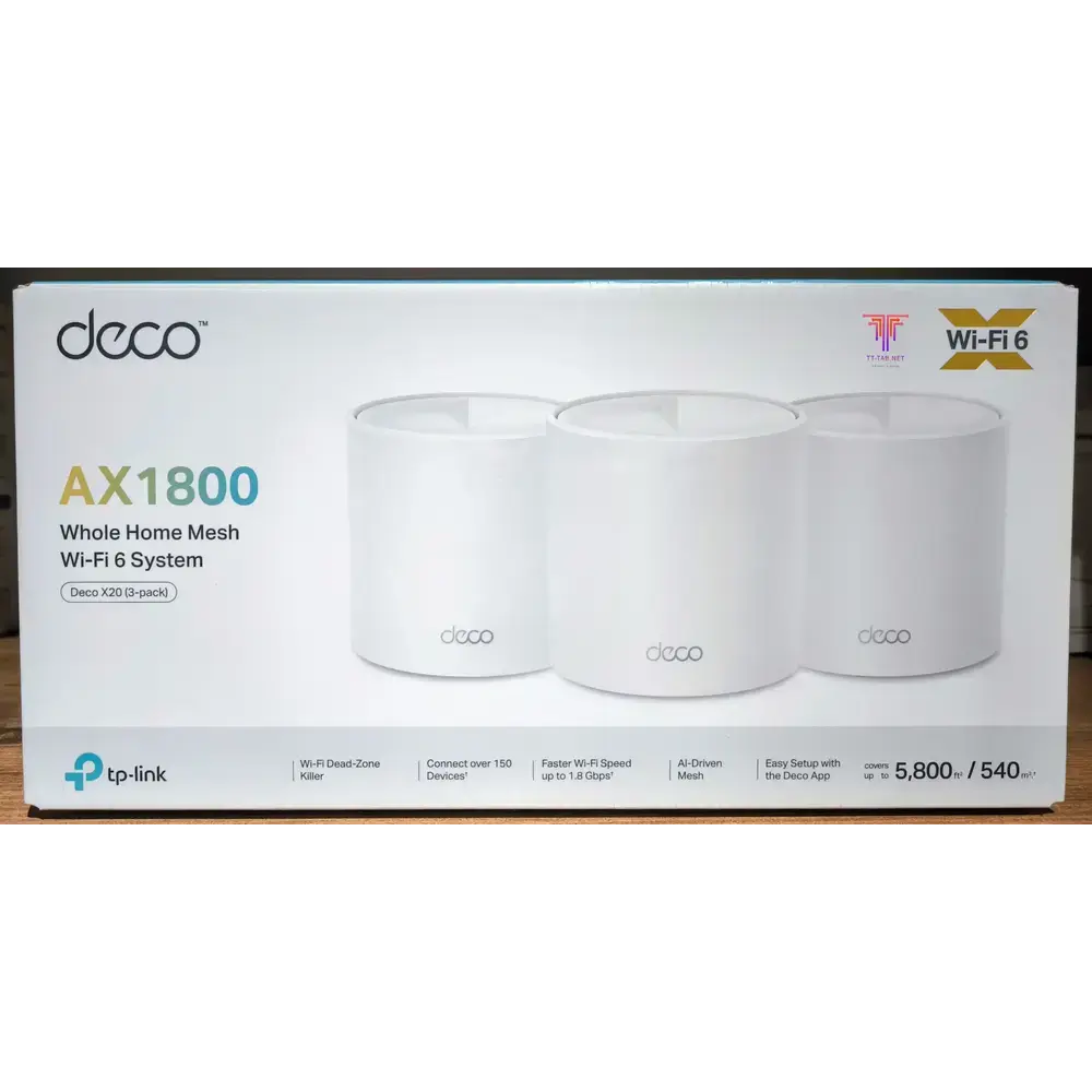TPLINK DECO X20 AX1800 WHOLE HOME MESH WIFI 6 SYSTEM - 3 PACK
