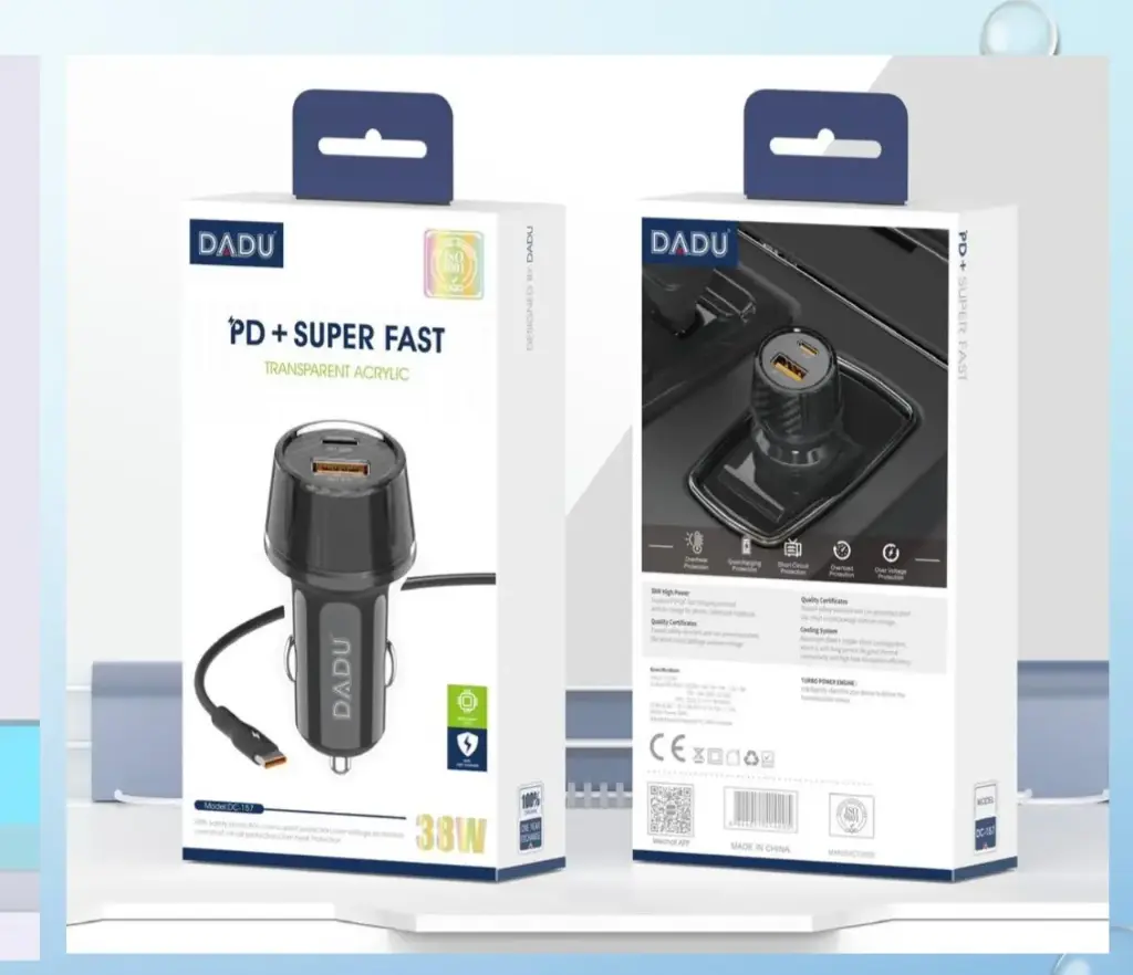 CARGADOR DE CARRO DADU PD+SUPER FAST 38W DC-157
