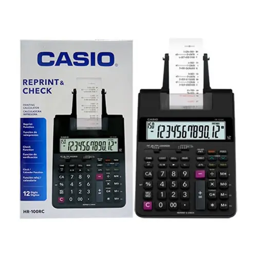 CALCULADORA CASIO C/IMPRESORA HR-100RC-BK