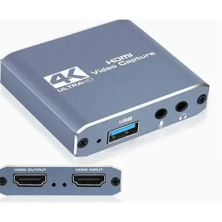 HDMI CAPTURADORA DE VIDEO - 4K ULTRA HD USB 3.0 (PLATA)